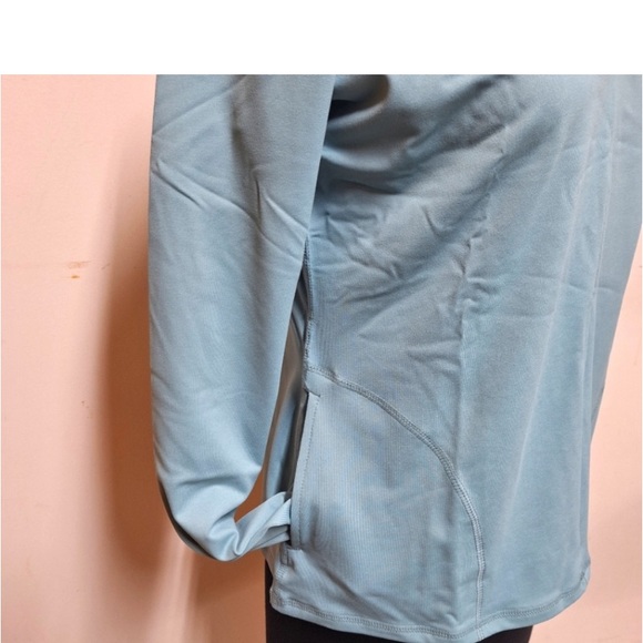 NEW! Shadow Sport Fitted Mock-Neck Zip Front Athletic Jacket, Light Sage Blue - Picture 10 of 10